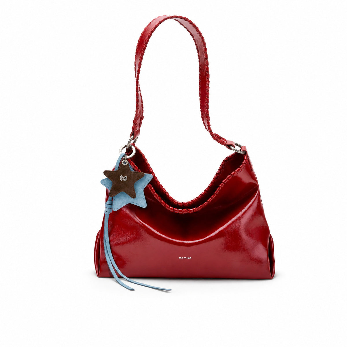 Mcmiko Starlight Hobo Bag, party red, studio view