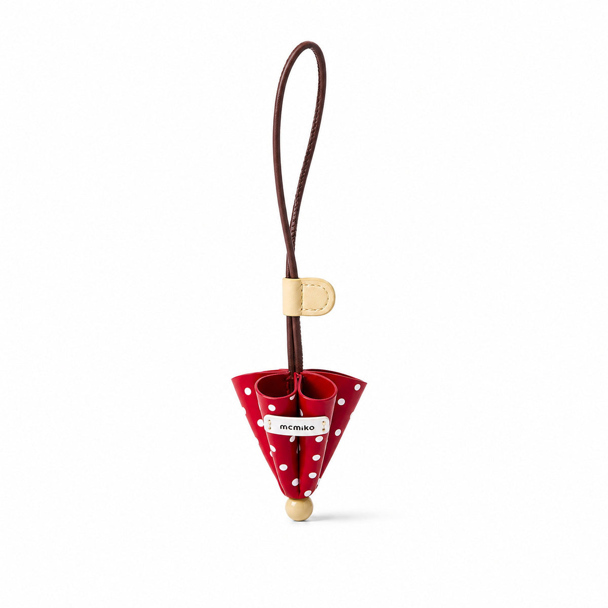 Mcmiko Umbrella Bag Charm, party red, studio view